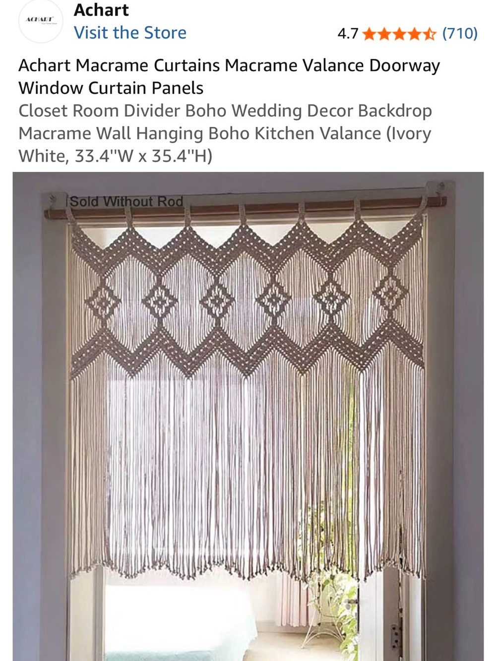 Macrame curtain